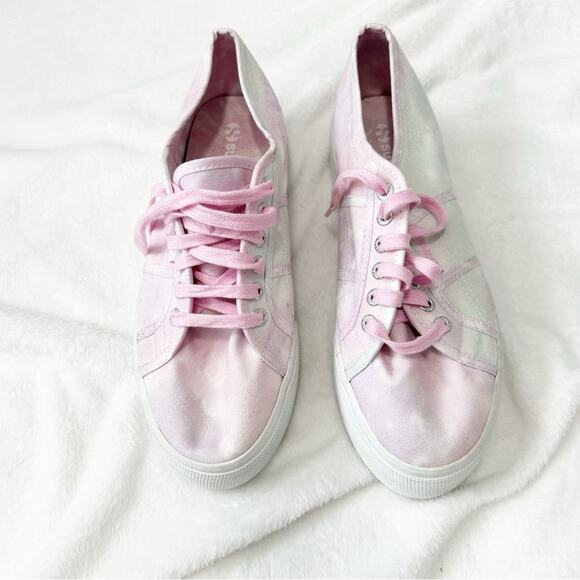 Superga pink tie dye platform sneakers size 8.5 41.5 lace up - Picture 6 of 9